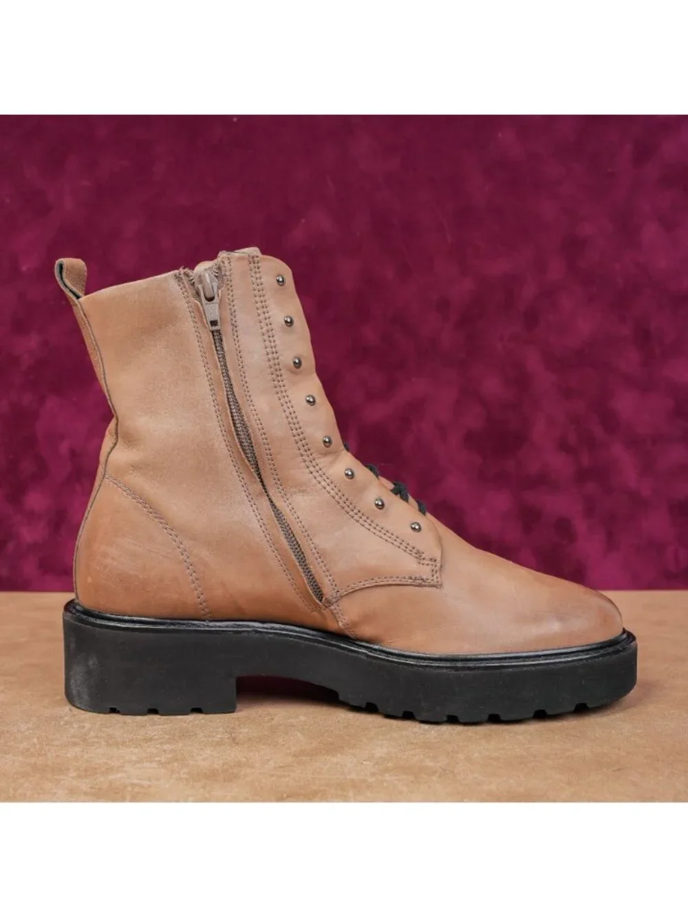 Paul Green Women Jean Taupe Nubuck Lace-up Festival Combat boots sz 8US AUS 5.5 - Picture 9 of 9